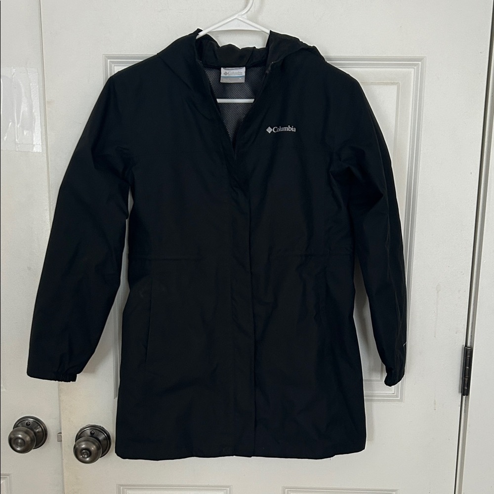 Columbia long lightweight hooded zip up jacket size medium 10–12